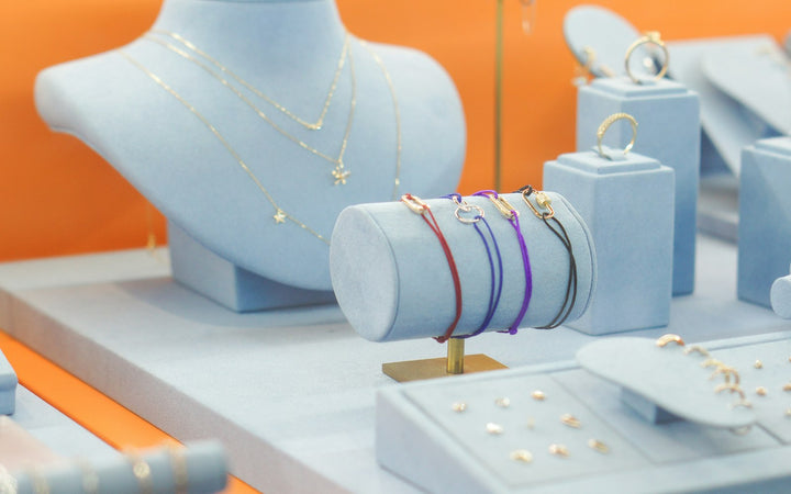 Jewellery displayed in a store