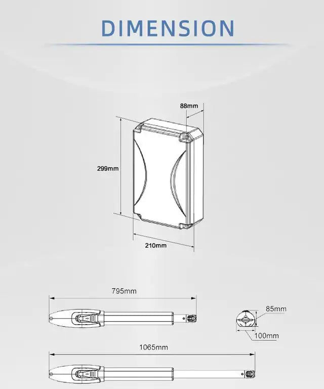 Blanco controller and arm dimensions