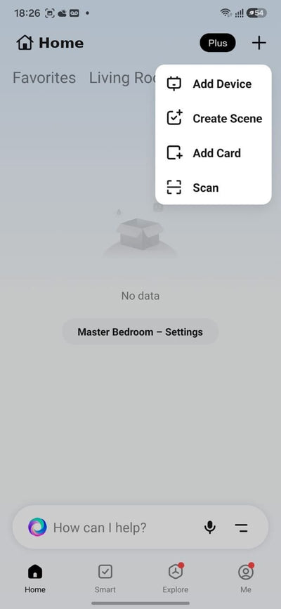 Install Smart Life and tap Add Device
