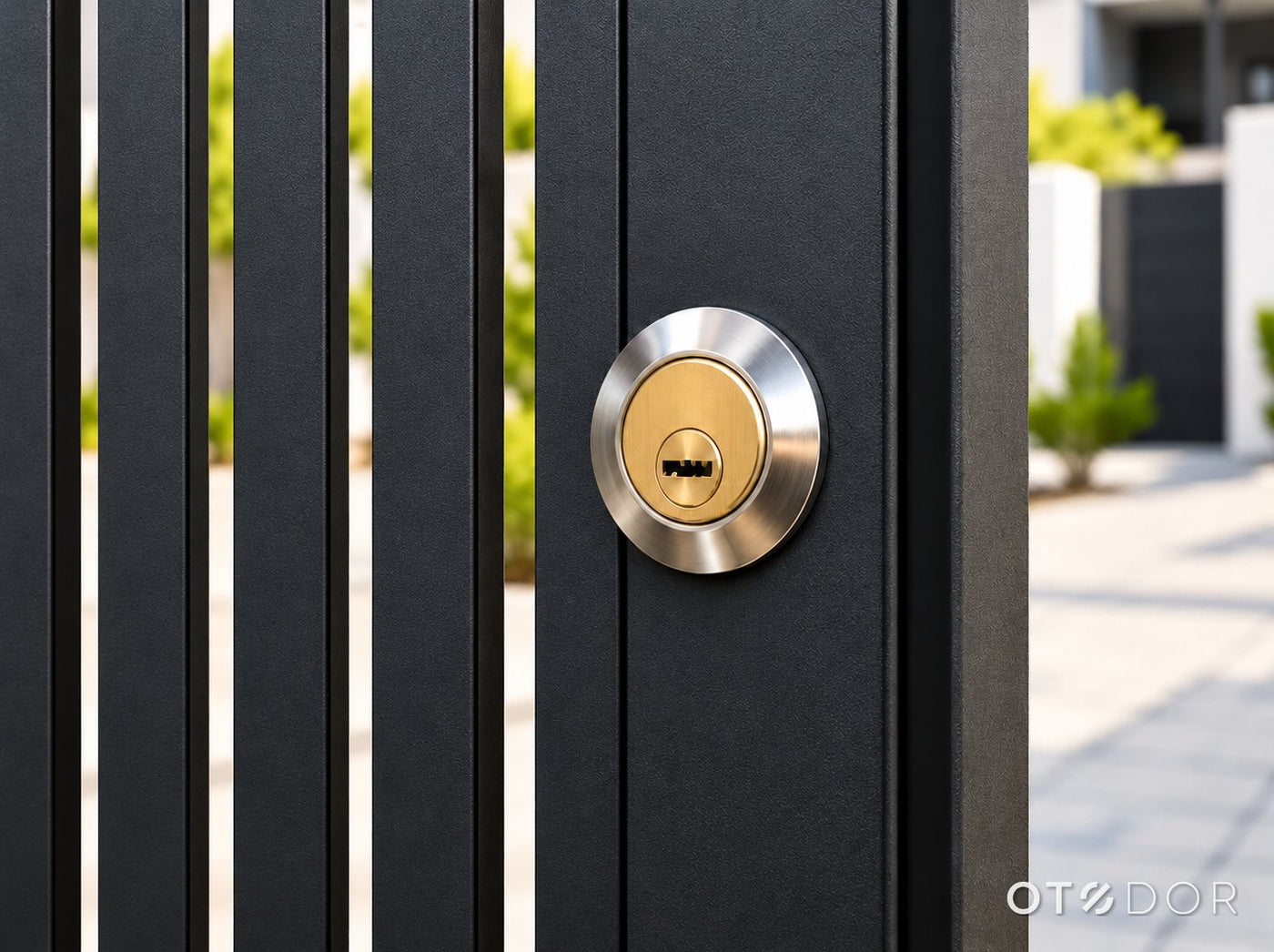 CENTRIO key cylinder seen from outside the gate